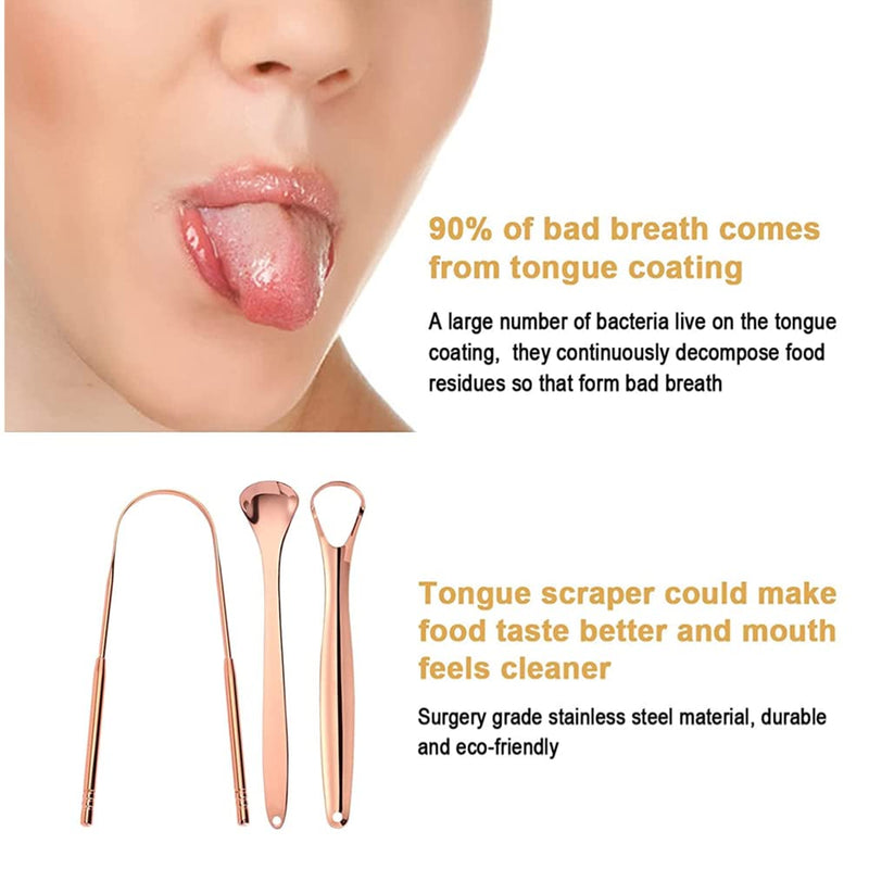 [Australia] - 3 Pcs Tongue Cleaner Scraper Set Great Tongue Cleaner Oral Care Kit Tongue Scrapers Cleaner for Tongue Cleaning Optimal Oral Hygiene 