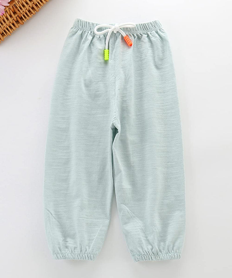 [Australia] - Toddler Baby Boy Girl Long Bloomers Kid Slub Soft Cotton Harem Trousers Casual Pants 1-4T Blue/Blue1 12 Months 
