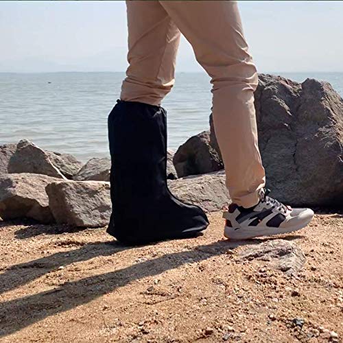[Australia] - ARUNNERS Walking Boot Cover for Medical Brace Orthopedic and Fracture Cast with Integrative Slip-Resistant Rubber Sole (Black, Tall, Medium) Medium (Pack of 1) 