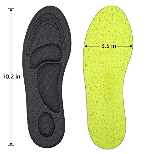 [Australia] - Dr. Foot's Arch Support Insoles, Help Against Plantar Fasciitis, Metatarsal and Heel Pain, Diabetic Anti-Sweat Foam Comfortable Insoles for Shock Absorption(M | 5~9 US Women's, Black) M | 5~9 US Women's 