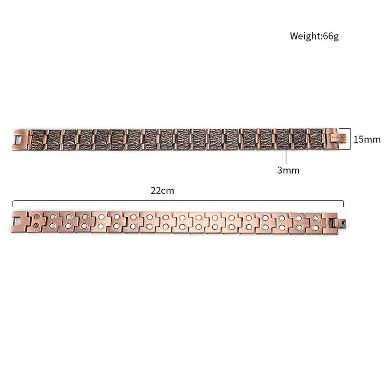 [Australia] - EnerMagiX Copper Bracelets for Men & Women Magnet Wristbands Bracelet with Double Row Strength Magnets Copper Magnetic Bracelets 