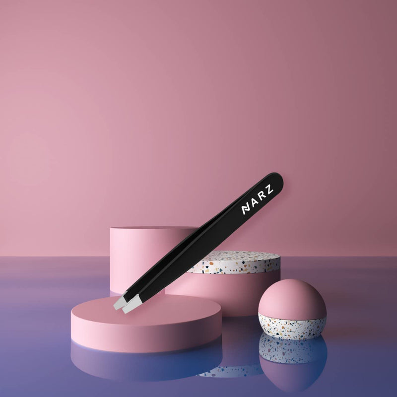 [Australia] - NARZ Professional Slanted Tweezer for Facial Hair Women & Men Stainless Steel Precision Tweezers for Ingrown Hair Tweezers 1 Piece 