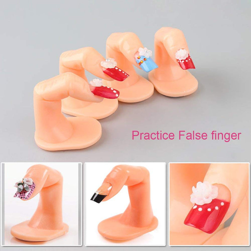 [Australia] - Practice Finger Nail Art Practice Finger Plastic Fake Fingers with Nails for Hand Nail Art Training Display Decoration Tools (10 Pcs) 10 Pcs 