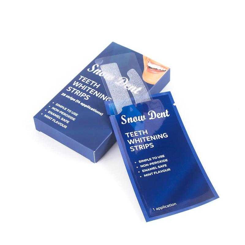 [Australia] - Snow Dent Teeth Whitening Strips, Peroxide Free for Against Yellow Teeth, Smoke Stains, Black Teeth, 28 Whitening Strips, 