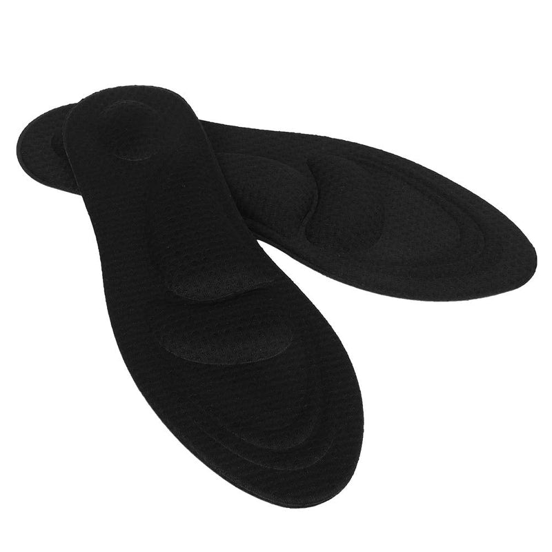[Australia] - Alvinlite Shoes Insole, 2 Pair Orthotic Arch Support Insoles 4D Jacquard Shock Sweat Absorb Breathable Sponge Shoe Pad (Man-Black) Man Black 