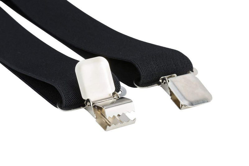 [Australia] - Suspenders for Men, with Heavy Duty Clip Wide X-Back for Work Black 