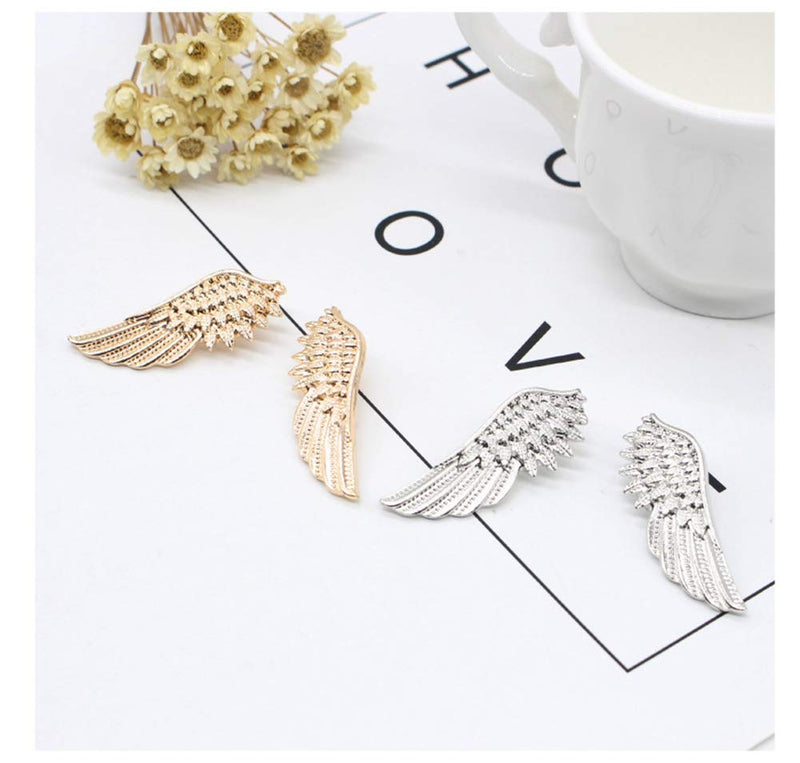 [Australia] - Angel Wings Brooch Pins for Men Shirt Studs Men's Accessories Angel Pins for Women Silver 