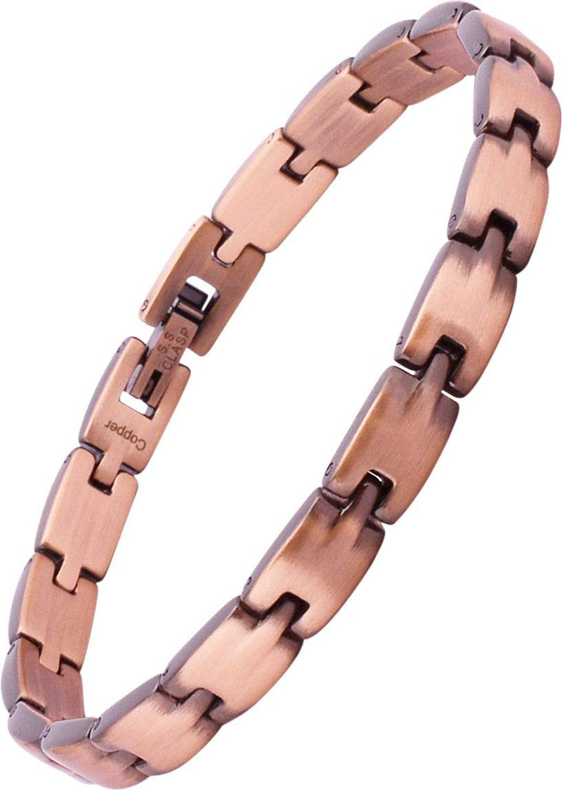 [Australia] - Smarter LifeStyle Elegant Pure Copper Womens Stylish Bracelet or Anklet with Strong 316L Clasp Large ~9.4 Inches (24cm) 