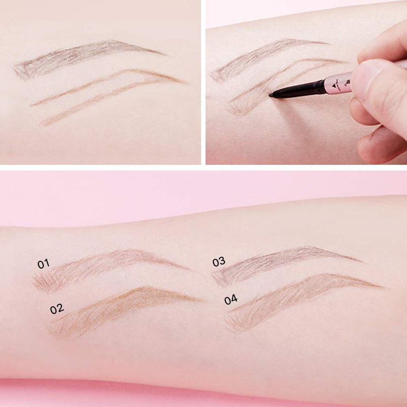 [Australia] - Music Flower Double Head Eyebrow Pencil Stereoscopic Eye Makeup Waterproof Smudge-proof Long-lasting Silky (2#Light Brown) 2# Light coffee 