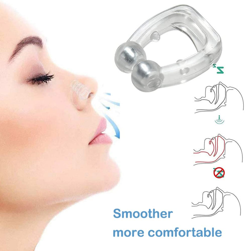 [Australia] - DFsucces 4 PCS Silicone Anti Snoring Nose Clip,Magnetic Anti Snore Nose Clip,Ventilation Nasal Patch,Sleeping Partner for Removal of Noise While Sleeping of Snore 