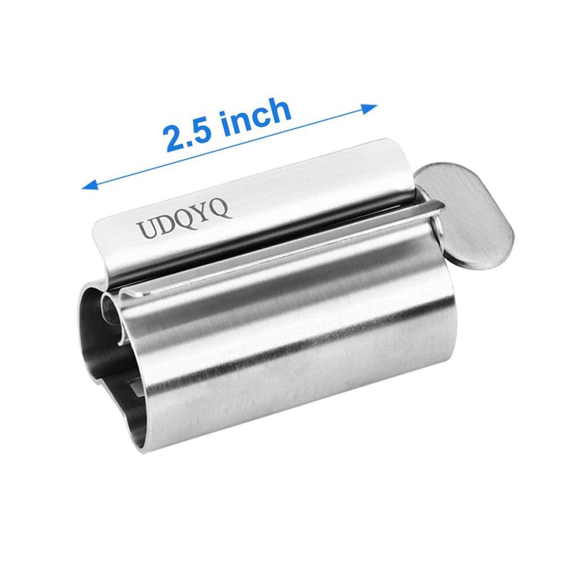[Australia] - Toothpaste Squeezer - Metal Tube Squeezer Stainless Steel Tube Wringer UDQYQ Toothpaste seat Holder Stand (2 Pack) (Silver) Silver 