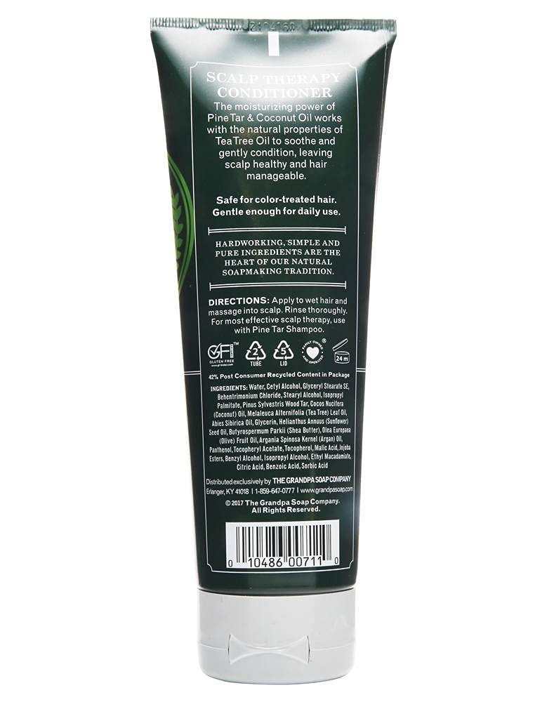 [Australia] - Pine Tar Conditioner by The Grandpa Soap Company | Tea Tree + Coconut Oil| Scalp Therapy | All Hair Types | Vegan & Sulfate Free | 8 Fl. Oz. Tube 