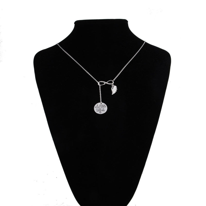 [Australia] - Memorial Jewelry Sympathy Gift A Piece of My Heart Lives In Heaven Lariat Y Necklace Loss Jewelry Gift Y neckalce 