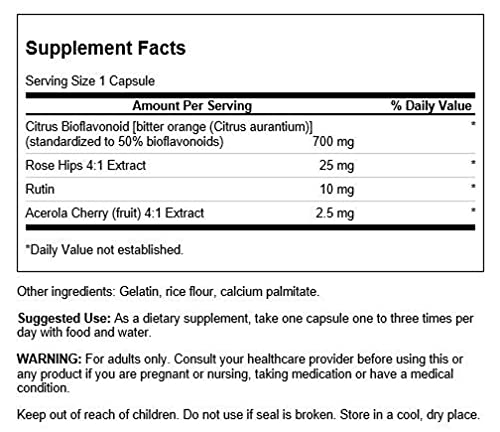 [Australia] - Swanson Full Spectrum Citrus Bioflavonoid Complex - Aids Vitamin C Absorption and Promotes Immune Health - Standardized to 50% Bitter Orange Bioflavonoids - (250 Capsules) 1 Pack 