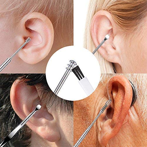 [Australia] - 7 Pcs Ear Pick, BetyBedy Ear Cleansing Tool Set, Ear Curette Earwax Removal Kit with a Small Cleaning Brush and Storage Box, Silver 