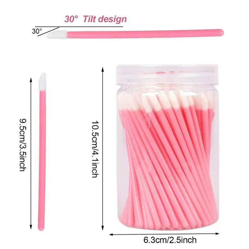 [Australia] - 100Pcs Disposable Lip Brushes , Make Up Brush Lip Gloss Applicators , Lipstick Lip Gloss Wands , Applicator Perfect Makeup Tool Kits（pink） Pink 