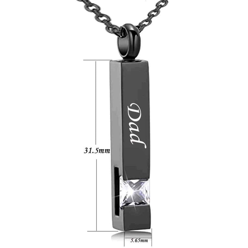 [Australia] - MEMORIALU Urn Necklaces for Ashes Black Cube Mom Cremation Keepsake Memorial Pendant Necklace Dad 