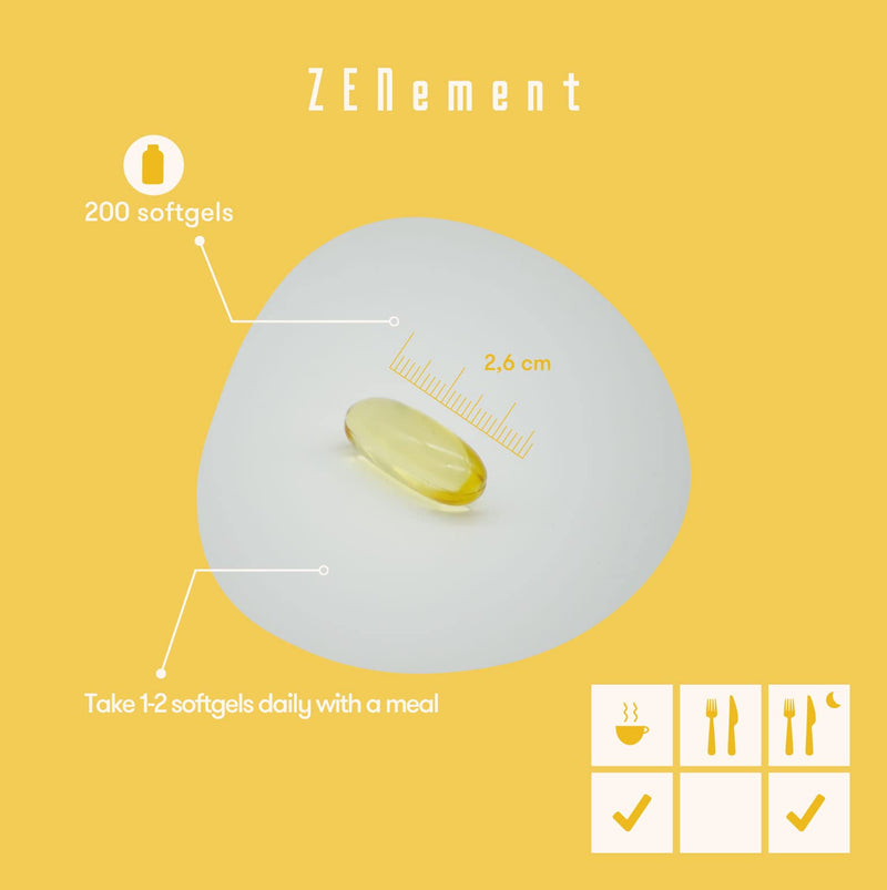 [Australia] - Evening Primrose Oil, 1000mg per softgel, 10% GLA, Cold Pressed, 200 Softgels | Good for Women's Health, Menstrual Symptoms and to Help Maintain Healthy Skin and Bones | Zenement 