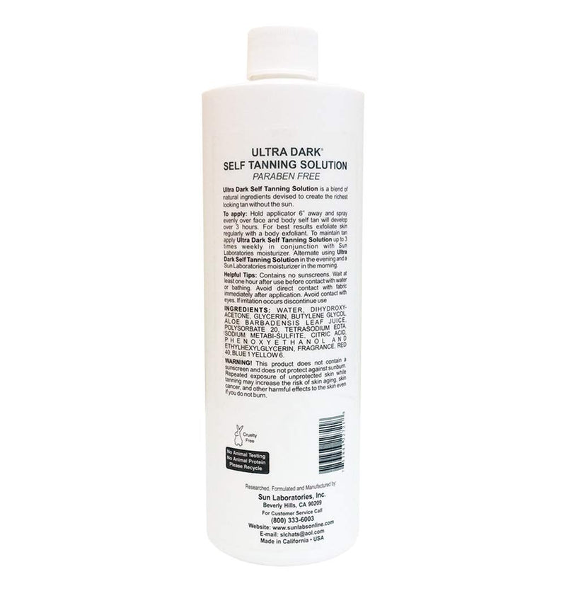 [Australia] - Dark Spray Tan Solution 16 oz Spray Bottle | Sunless Tanner Solution | Machine Airbrush Self Tanning | Dha with Bronzer by Sun Labs 16 Fl Oz (Pack of 1) Dark 