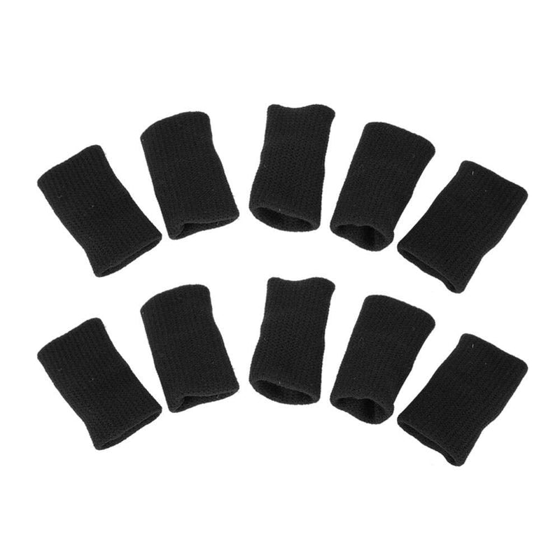 [Australia] - ZJchao 10Pcs/Set Finger Sleeves Support,Finger Protector Brace Sports Aid Arthritis Band Wraps for Basketball, Tennis,Baseball,Cricket, Volleyball, Badminton, Boating Black 