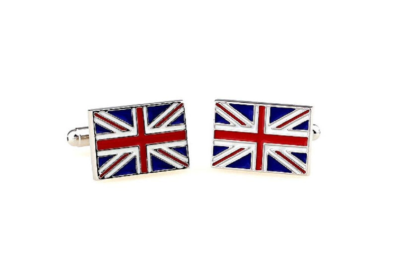 [Australia] - MRCUFF United Kingdom Flag Great Britain British Union Jack Pair Cufflinks in Presentation Gift Box & Polishing Cloth 