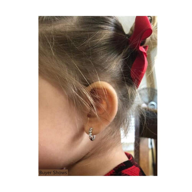 [Australia] - Double Love Heart Cubic Zirconia Sleeper Small Hoop Earrings for Women Teen Girls Cartilage Tiny Cute CZ Huggie Hoops Hypoallergenic for Sensitive Ear 