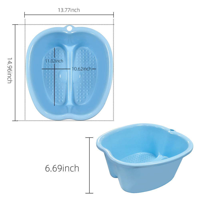 [Australia] - Ownest Foot Bath Spa,Water Spa and Foot Massage, Sturdy Plastic Foot Basin for Soaking Foot,Toe Nails, and Ankles,Pedicure,Portable Foot Tub-Blue A-blue 