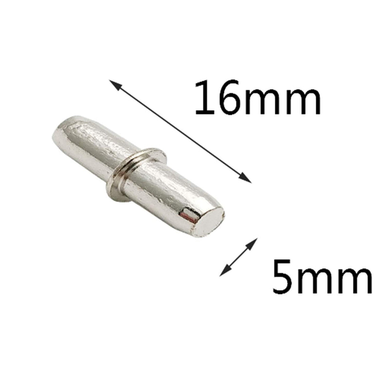 [Australia] - 120 Pcs Shelf Pins 5mm Shelf Holder Support Pins Made from Nickel Plated Metal Material Shelf Pegs are Sturdy and Durable for Furniture Shelves Bracket. 