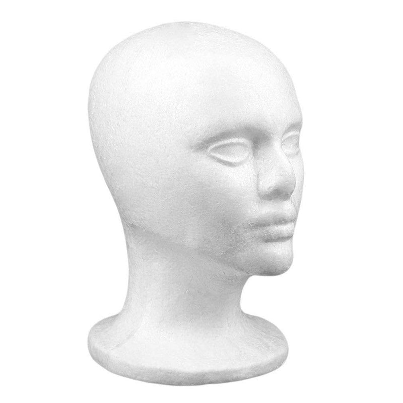 [Australia] - Polystyrene Male Display Head Dummy Display Mens Man Hat Cap Men Shop Window Sunglasses Glasses White Retail Display Model Styrofoam Foam Mannequin Manikin Head Lightweigh 