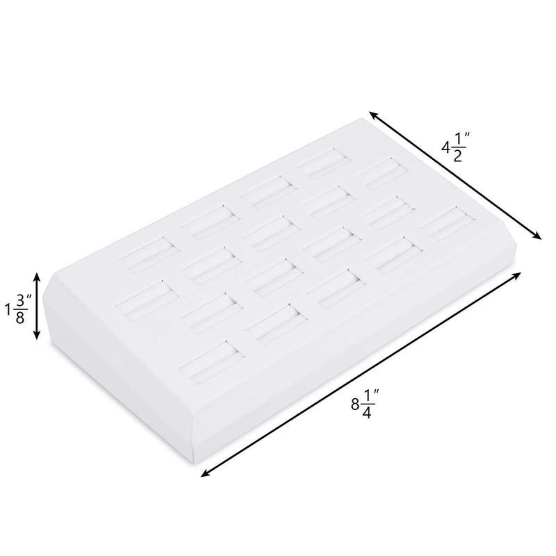 [Australia] - Mooca Premium White Leatherette 18 Slots Ring Tray Display, Slotted Ring Showcase Display Jewelry Organizer Stand, Jewelry Ring Holder for Showcase 