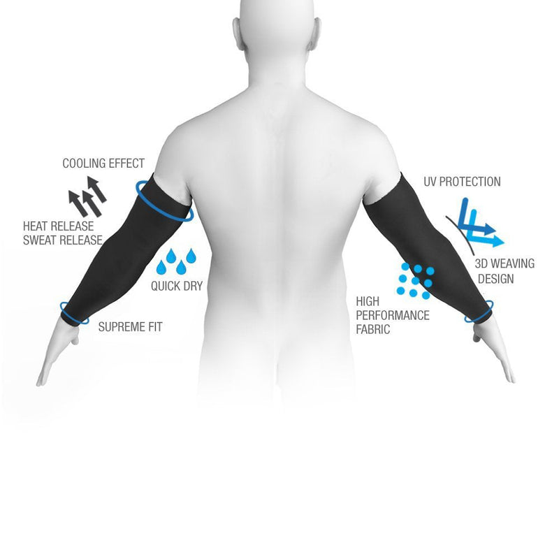 [Australia] - xsby 1 Pair Best Arm Support Sleeves For Men Women, Boosts Circulation Aids Faster Recovery With UV Sun Protection Large Blue 