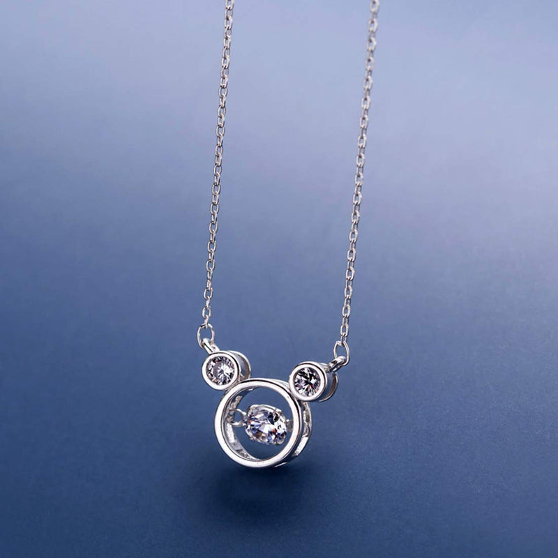 [Australia] - SLUYNZ 925 Sterling Silver Sparkling CZ Mouse Pendant Necklace for Women Teen Girls Lovely Mouse Necklace Birthday Gifts 