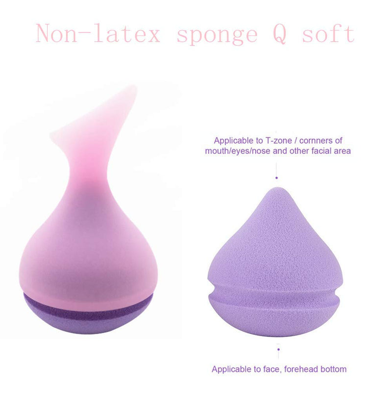 [Australia] - HEYNA Q Mermaid Makeup Sponge with Silicone Handle | Soft Beauty Blender Sponge Round Head Puff for Foundations Liquid Creams Concealer (Pink) Mermaid Pink 