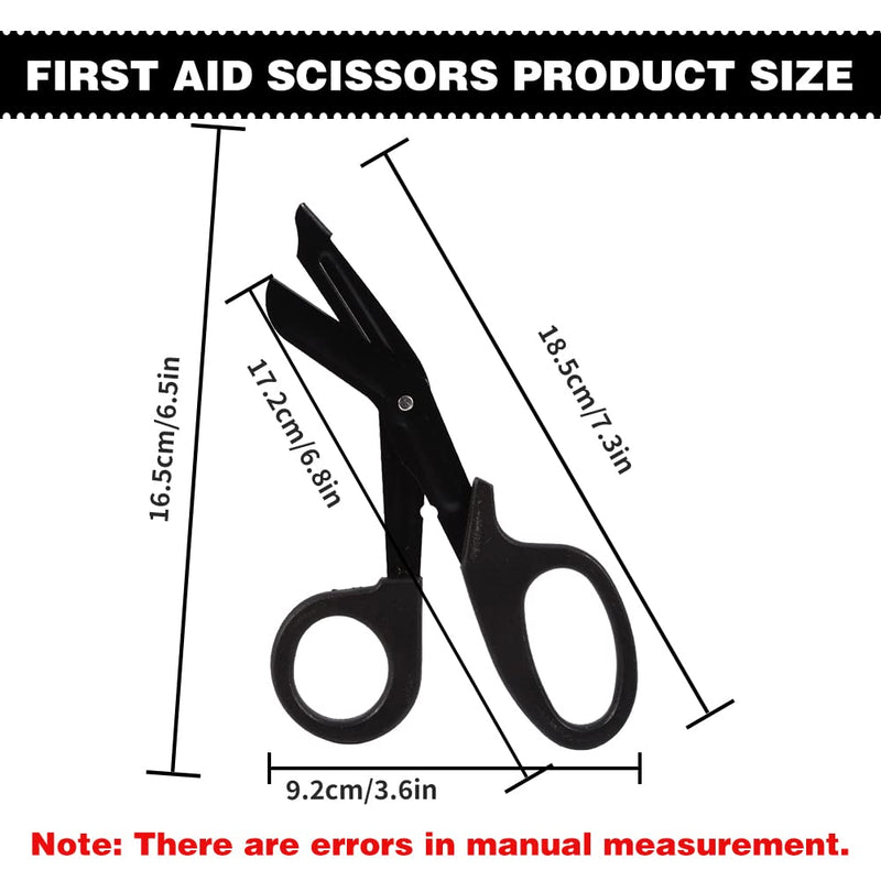 [Australia] - Medical Scissors,Bandage Shears Stainless Steel Curved Bandage Scissors for Medical & Nursing Purposes 18.3 X 9.2cm (Black) Black 