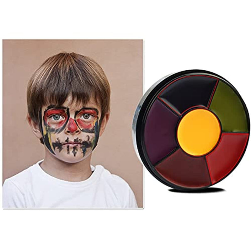 [Australia] - Mysense 6 Color Bruise Wheel Special Effects SFX Zombie Makeup Kit Halloween Professional Non Toxic Face Body Paint Oil Sfx Makeup Set with Sponge 01 