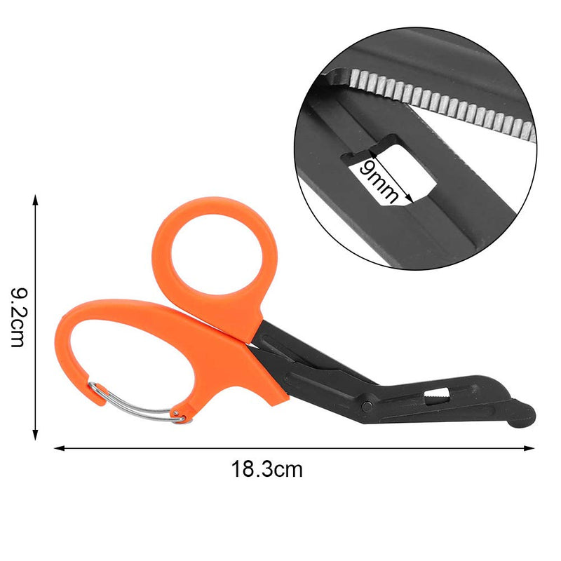 [Australia] - Scissors, EMT and Trauma Shears, Titanium Bandage Shears 7.2'' Bent Stealth Black for Nurses, Students, Emergency Room (Orange) Orange 