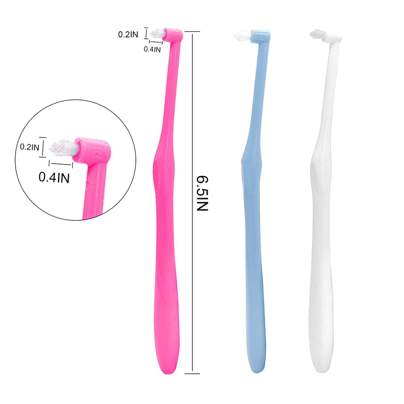 [Australia] - Tufted Toothbrush, 3PCS Orthodontic Interspace Toothbrushes Single Tuft Toothbrush for Teeth Detail Cleaning and Braces Clean Soft and Compact Trim Tooth Toothbrush 3 