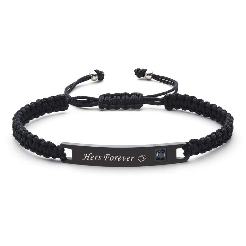 [Australia] - IEFSHINY Couples Bracelets His and Hers Bracelets, Relationship Bracelets Matching Bracelets for Couples Boyfriend and Girlfriend Bracelets Anniversary Promise Gifts 2pcs His Always Hers Forever 