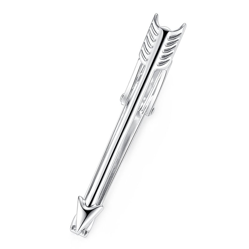 [Australia] - Honey Bear Mens Arrow Tie Clip Bar Stainless Steel 4.7cm 