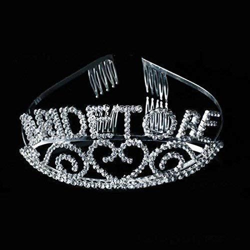 [Australia] - Veewon Bride to Be Tiara Crown Headband Comb Rhinestone Sparkle for Wedding Bridal Shower and Bachelorette Party 