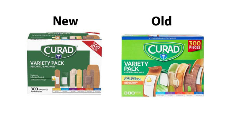 [Australia] - Curad Assorted Bandages Variety Pack 300 Pieces, including antibacterial, heavy duty, fabric, and waterproof bandages 