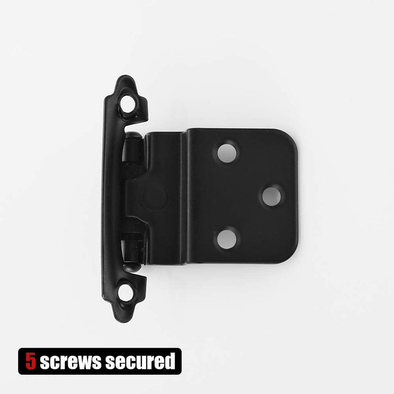 [Australia] - JQK 3/8 Inch Inset Cabinet Door Hinges Black, 4 Pack 2 Pairs Flush Face Mount Cupboard Self-Closing Kitchen Cabinet Hardware Hinges, CH201-BK-P4 