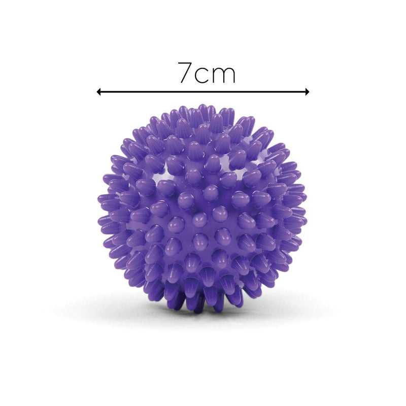 [Australia] - Fitness Mad Spikey Massage & Massage Ball Set, Ideal for Trigger Point Therapy, Deep Tissue & Myofascial Release, Designed to Relax Tight Muscles & Relieve Stress 7cm Purple 