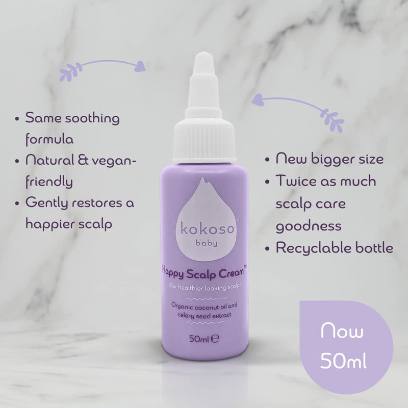 [Australia] - Kokoso Baby Happy Scalp Cream - Safe, Natural, Effective Scalp Treatment for Delicate Baby Scalps - For Dry, Oily and Sensitive Scalps (50ml) 50 ml (Pack of 1) 