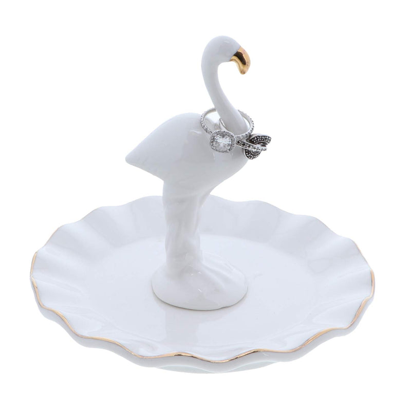 [Australia] - Li'Shay Large Figurine Ring Holder Jewelry Trinket Tray-Flamingo Flamingo 