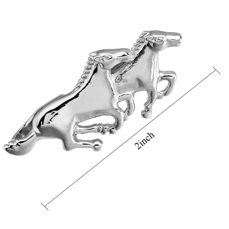 [Australia] - HAWSON 2 inch Tie Clip for Men-Novelty Animal Necktie Bar Clip,Tie Pin,Special Interesting Gift for Men wild horses 