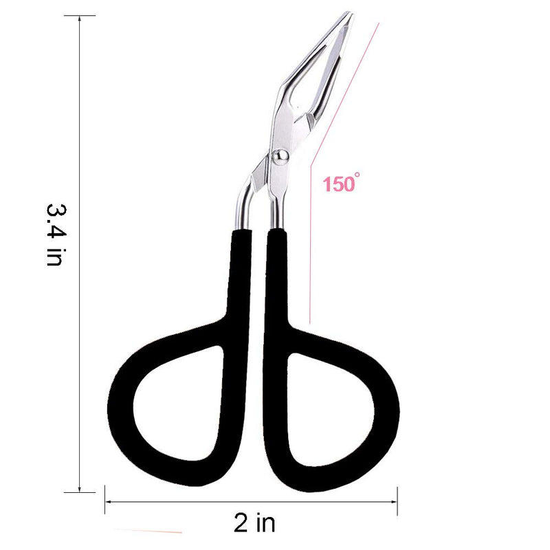 [Australia] - Eyebrow Tweezers, 3 Pack Stainless Steel Scissors Handle Tweezers Clip Eyebrow Remover Brow Shape Grooming Tools (Black) Black 