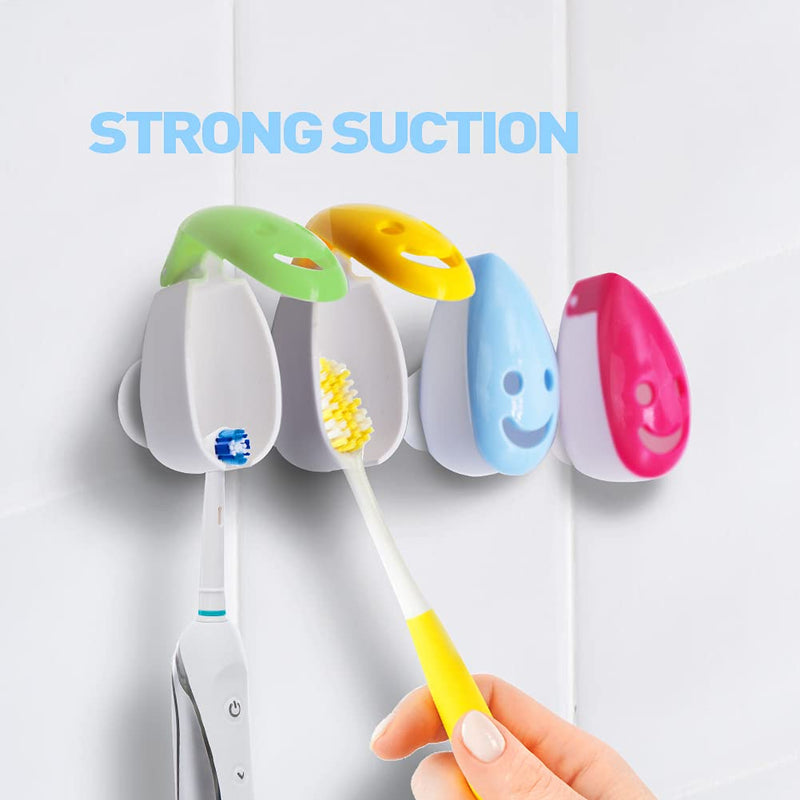 [Australia] - SYNCHAIN Toothbrush Holder Cover, 6pcs Toothbrush Head Cover Case Cap Suction Cup Portable Toothbrush Protector 6 Colors for Family, Kids, Travel 