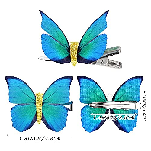 [Australia] - 18 Pieces Glitter Butterfly Hair Clips for Teens Women Hair Accessories (Charming Styles) Charming Styles 