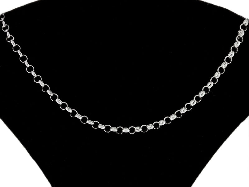 [Australia] - 925 Sterling Silver Nickel-Free 3.2MM Rolo Round Cable Link Chain - Yellow or Silver White 16.0 Inches 